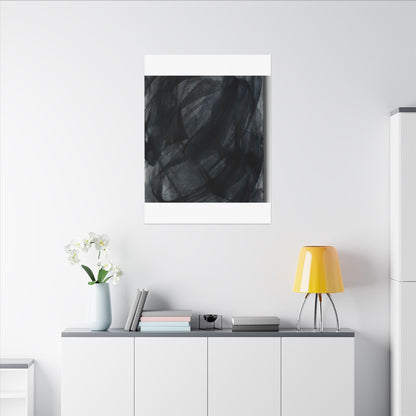 Deep Tones Dark Japandi Charcoal Canvas Art
