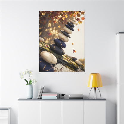 Ma River Stones Canvas Art - Kintsugi Gold Vein