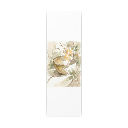 Spring Ceramic Bowl Watercolor Canvas Art | Neutral Decor