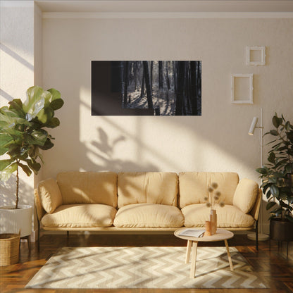 Bamboo Grove Canvas Art | Winter Dark Japandi Moody Minimal Art