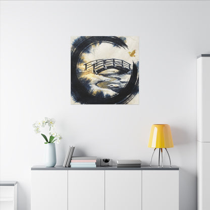 Autumn Ink Brushstroke Karesansui Canvas Art | Peaceful Decor
