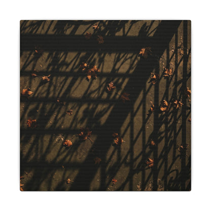 Dark Japandi Shadow Play in Golden Hour | Moody Minimal Canvas Art
