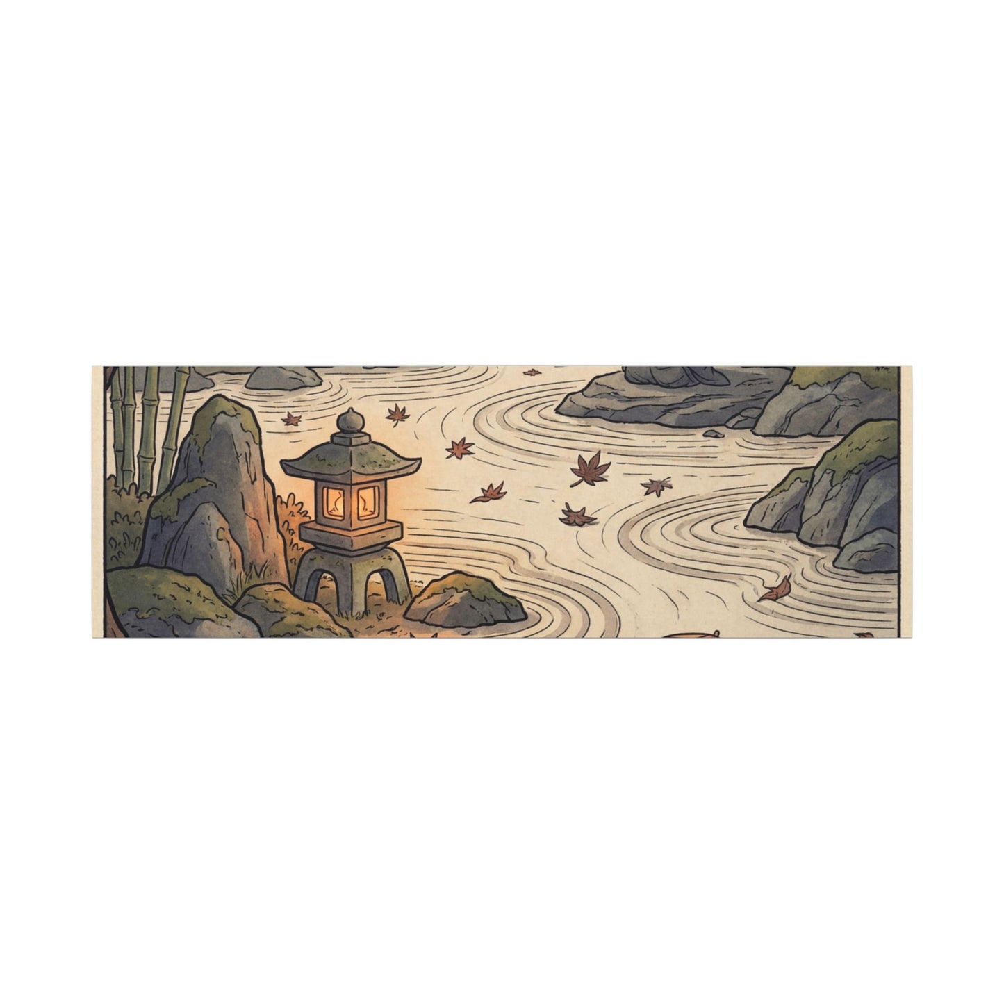 Rock Garden Autumn Canvas Art | Zen Serene Design