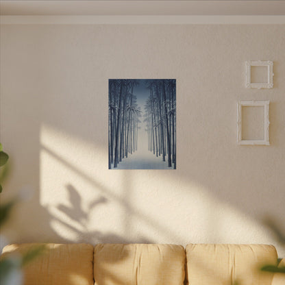 Bamboo Grove Canvas Art | Winter Zen Ukiyo E Inspired Art