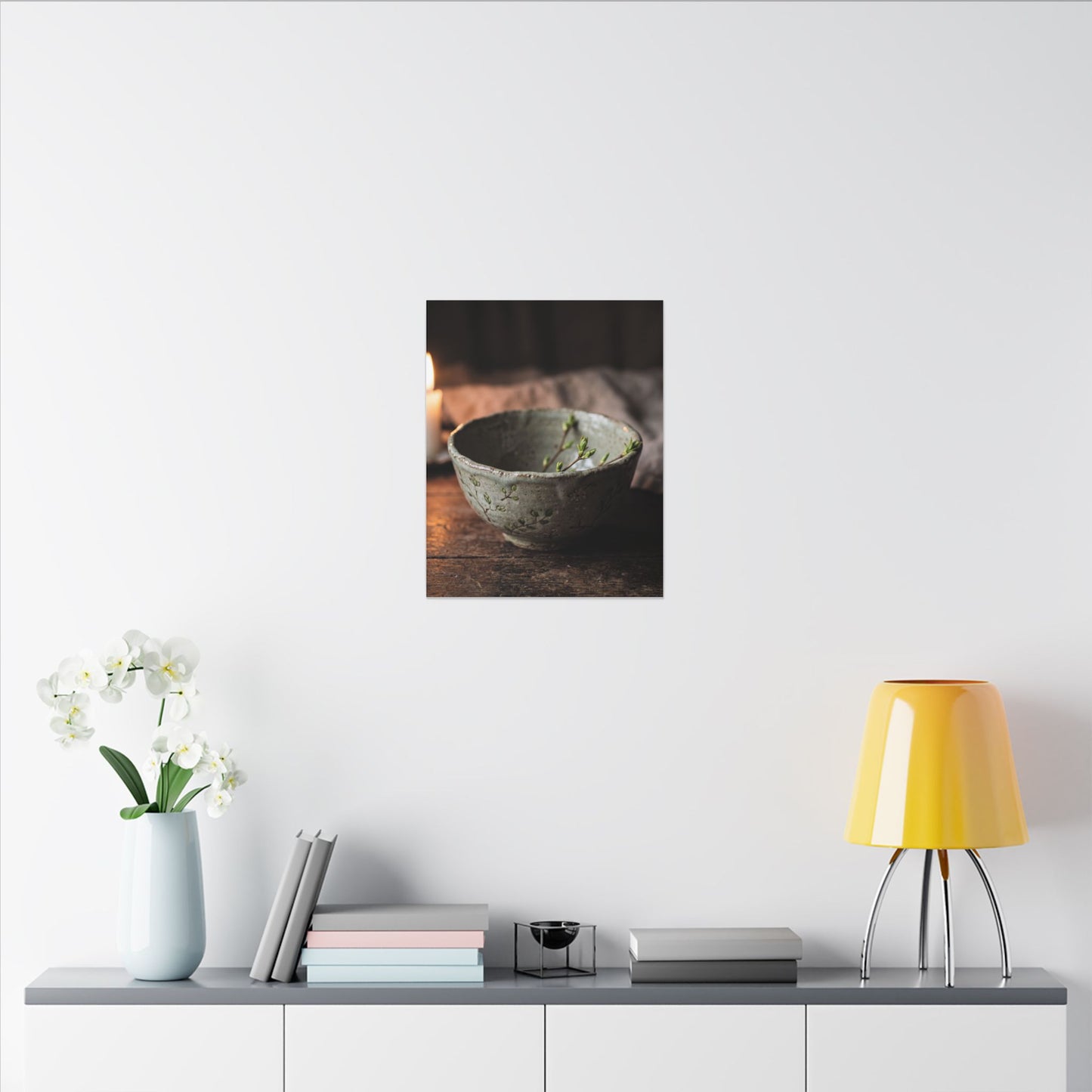 Ceramic Bowl Spring Canvas Art | Japandi Neutral Design