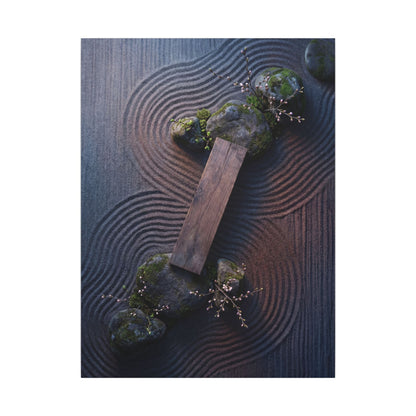 Spring Rock Garden Moody Minimal Canvas Art | Atmospheric Decor