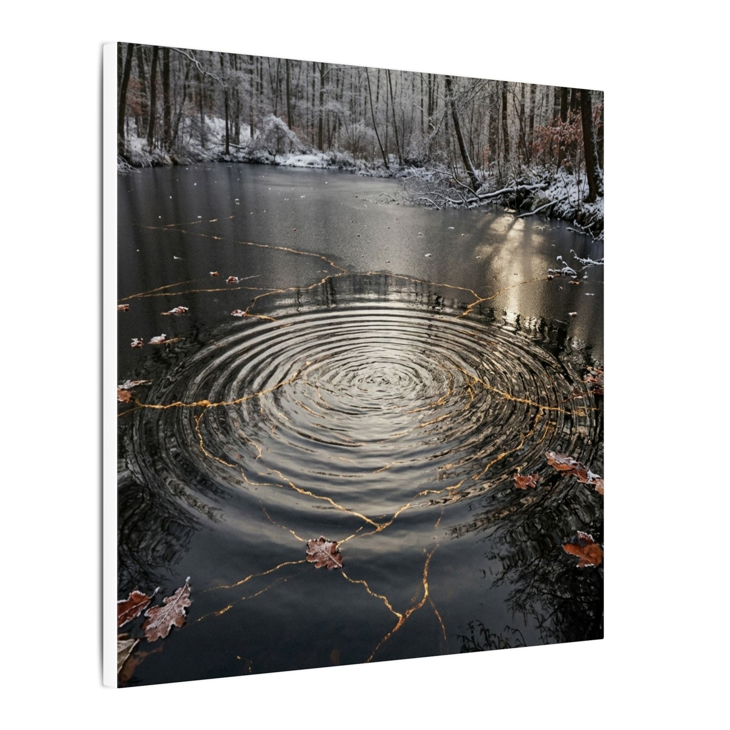 Water Ripple Broken Beauty Canvas Art | Artful Kintsugi Art