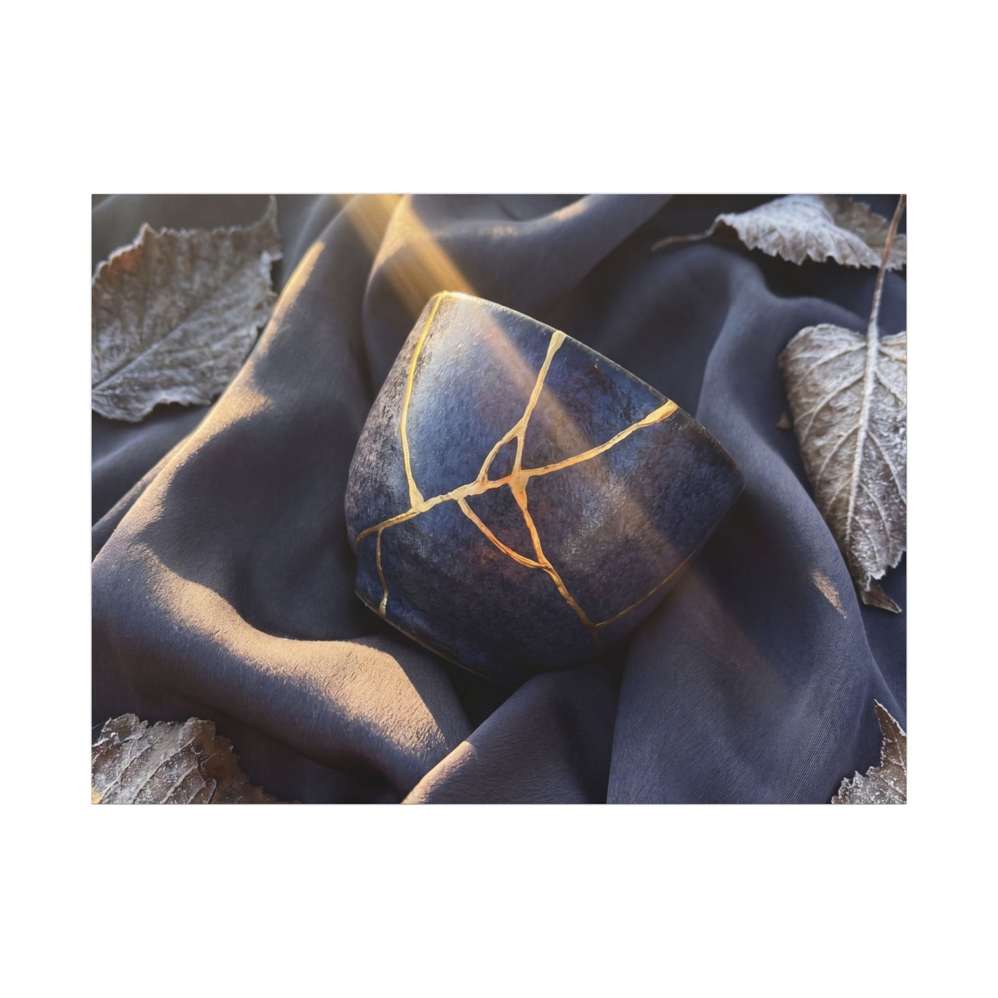 Winter Silk Drape Gold Repair Canvas Art | Artful Decor