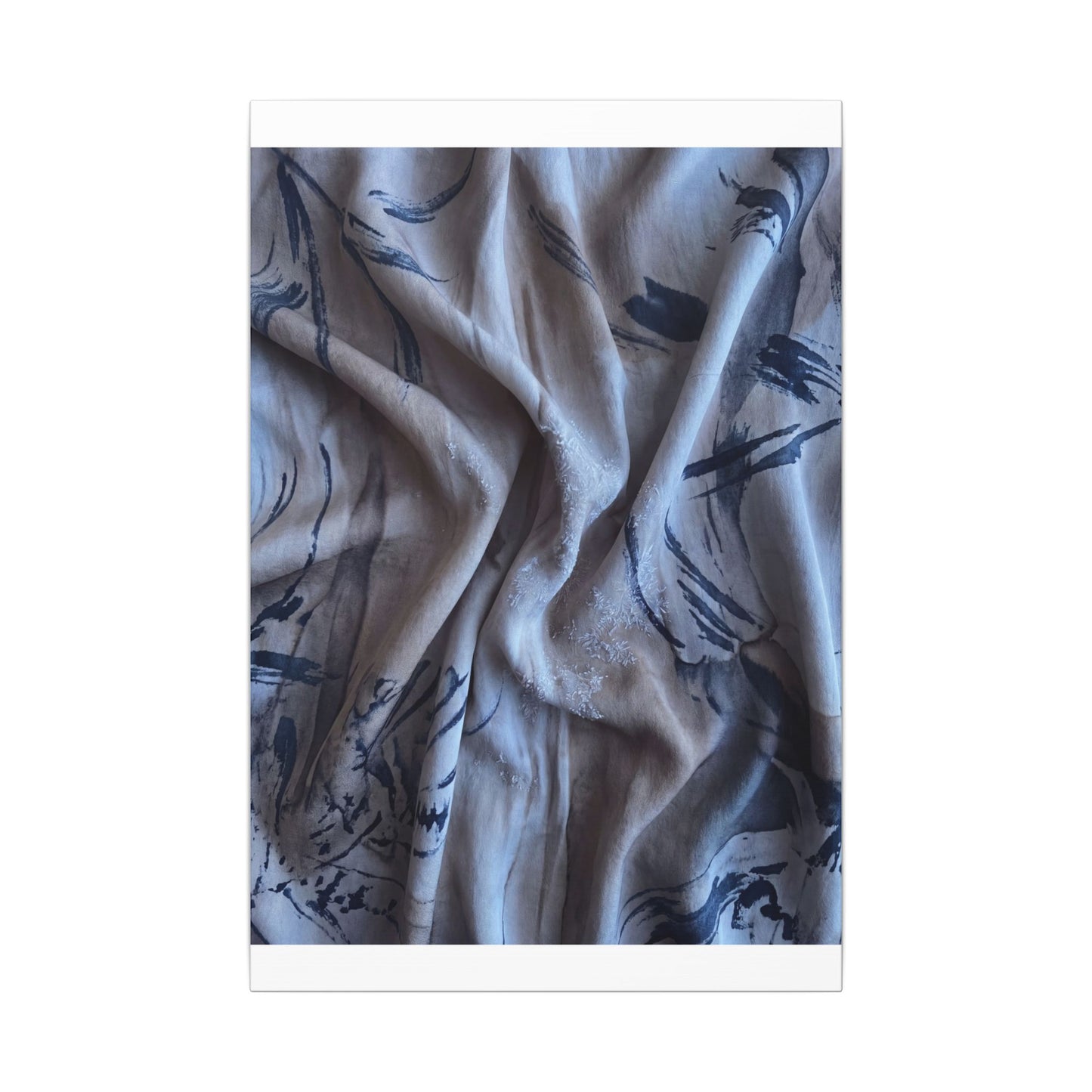 Silk Drape Winter Canvas Art | Japandi Earthy Design