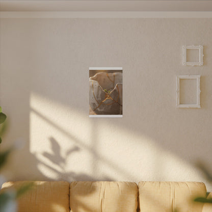 Golden Hour Broken Pottery Canvas Art - Japandi Kanso