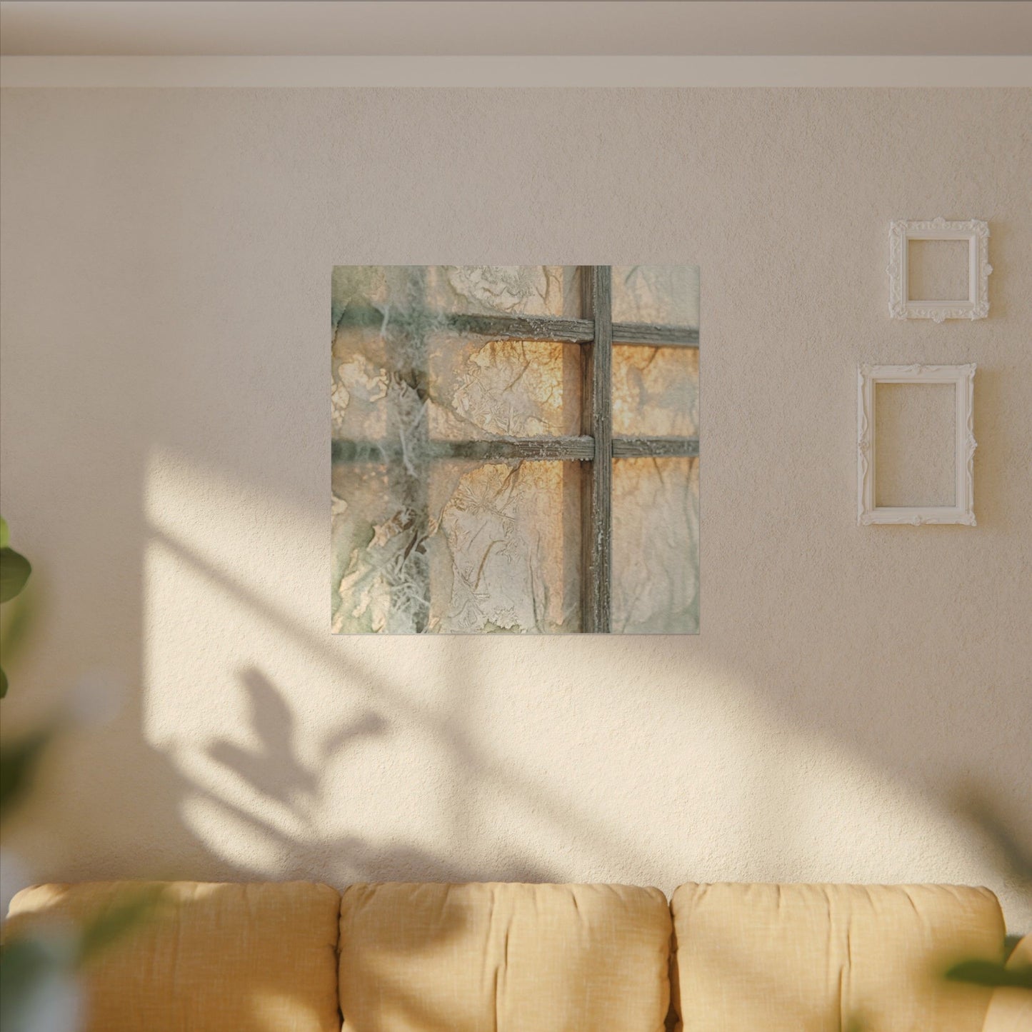 Winter Shoji Screen Watercolor Canvas Art | Elegant Decor