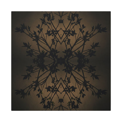 Golden Hour Shadow Play Canvas Art - Dark Japandi Seijaku
