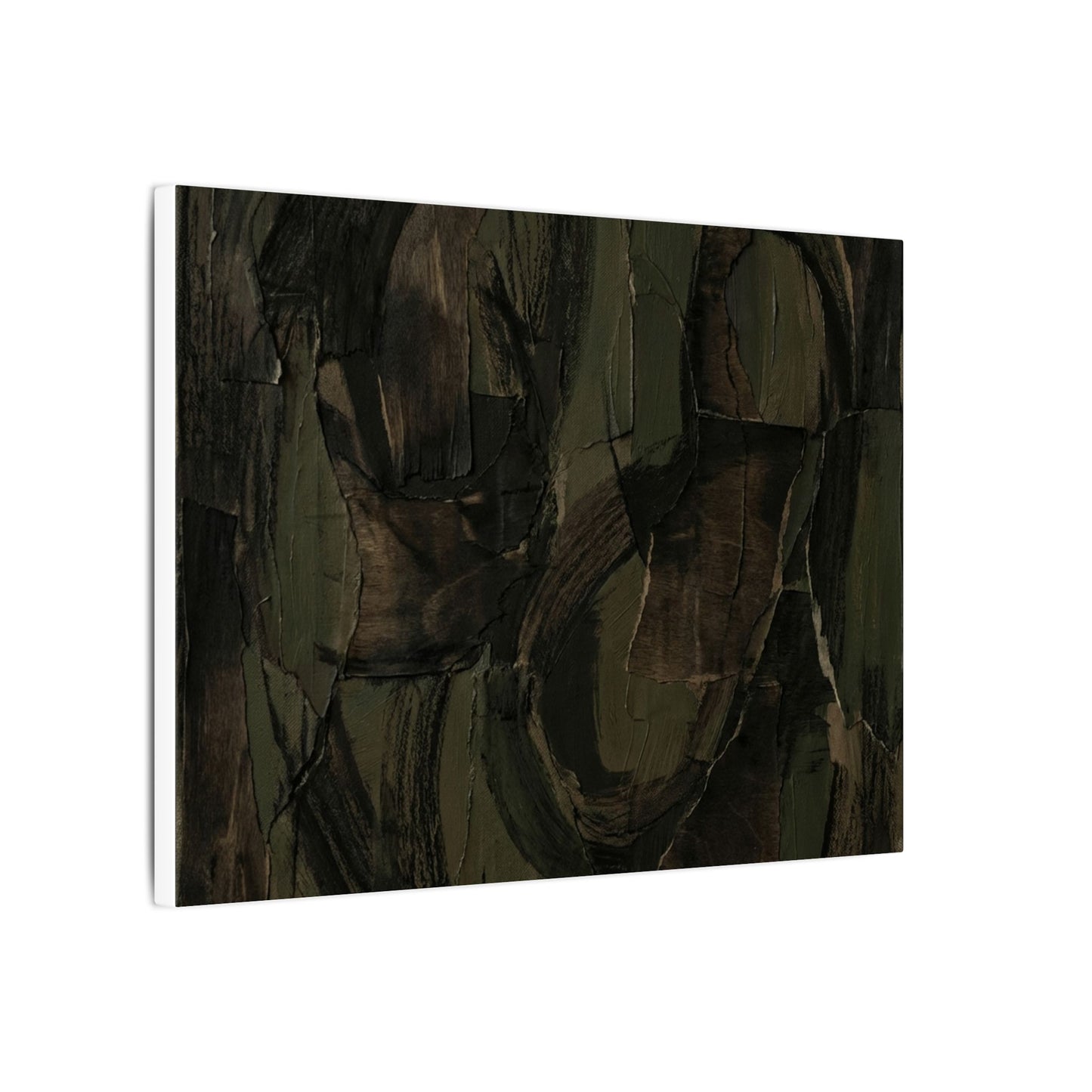 Mixed Media Dark Japandi Textured Canvas Art