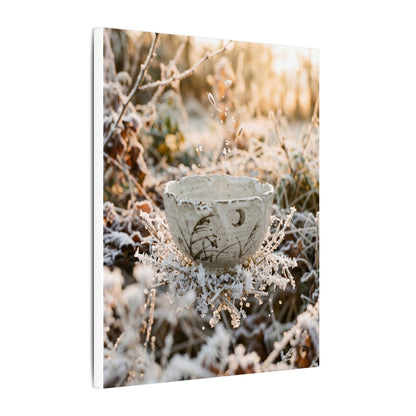 Japandi Ceramic Bowl in Golden Hour | Japanese Pattern Canvas Art