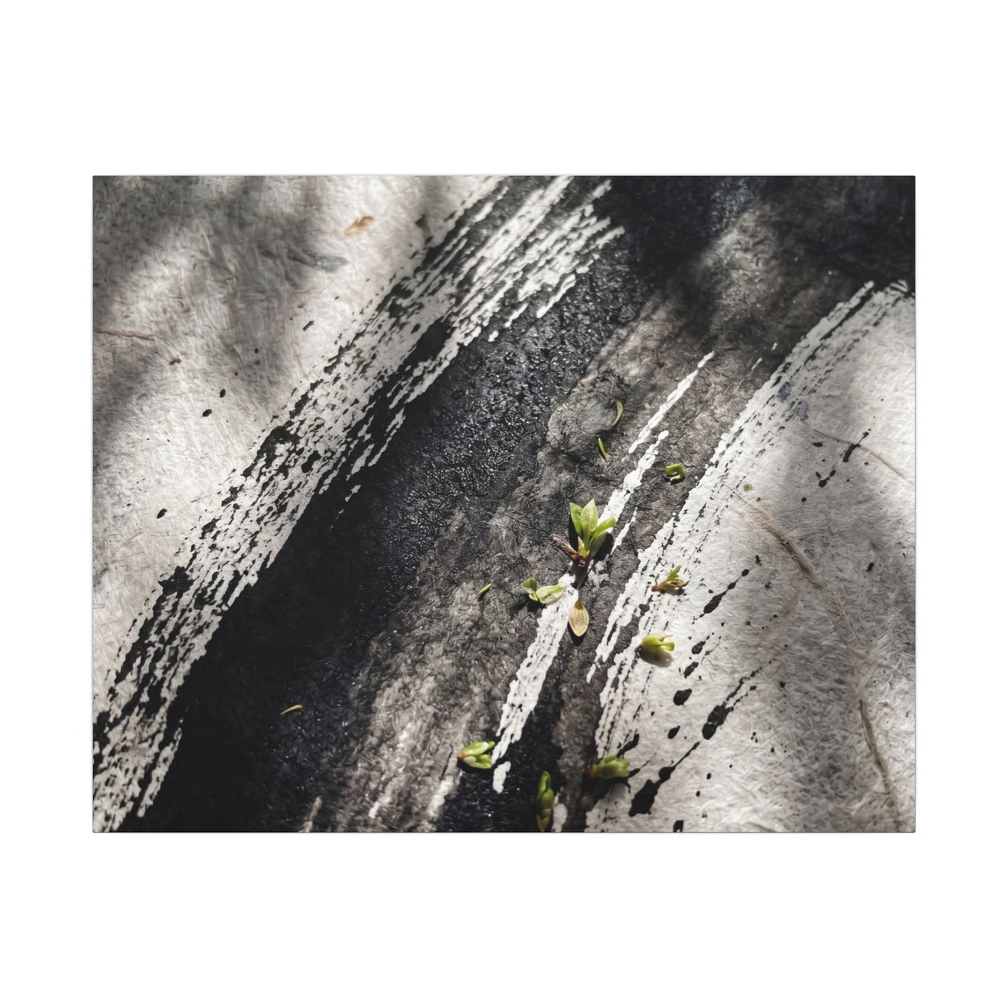 Ink Brushstroke Canvas Art | Spring Dark Japandi Moody Minimal Art