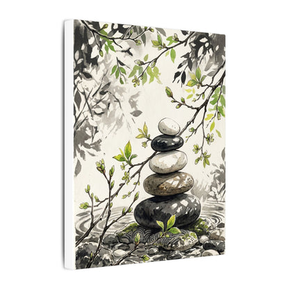 Spring River Stones Japanese Pattern Canvas Art | Elegant Decor
