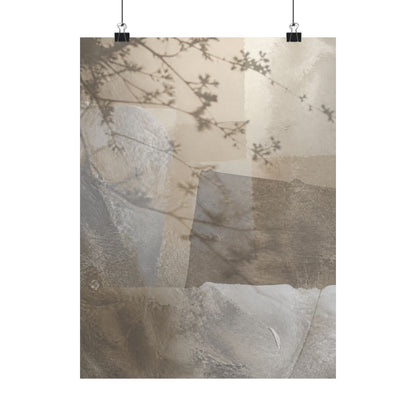 Shadow Play Winter Wall Art Print | Japandi Elegant Design