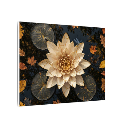 Kintsugi Lotus Flower in Dappled | Gold Repair Canvas Art