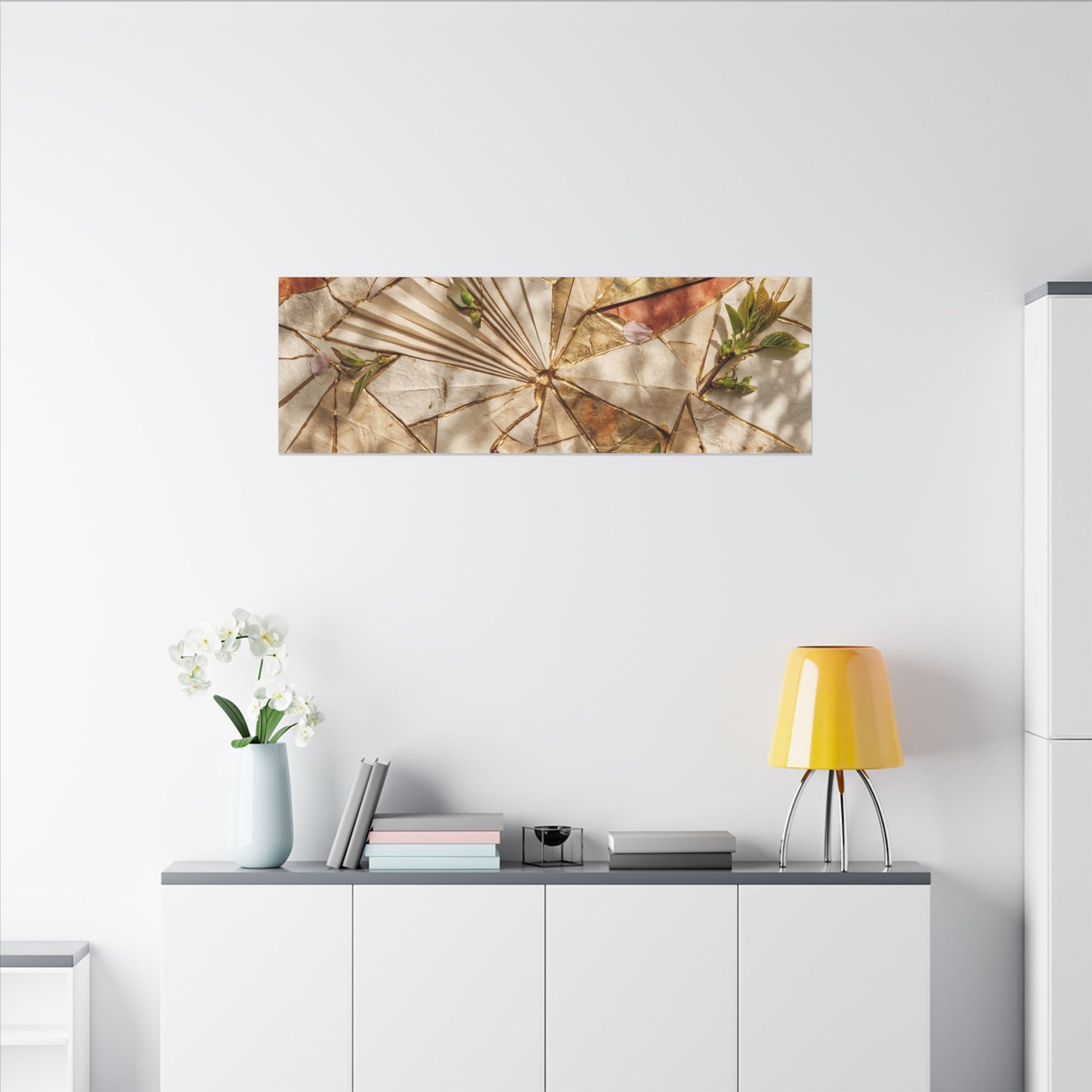 Resilient Paper Fold Canvas Art - Gold Repair Kintsugi