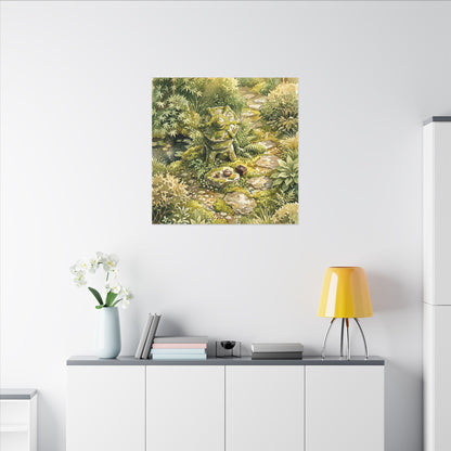 Datsuzoku Stone Lantern Canvas Art - Japandi Watercolor