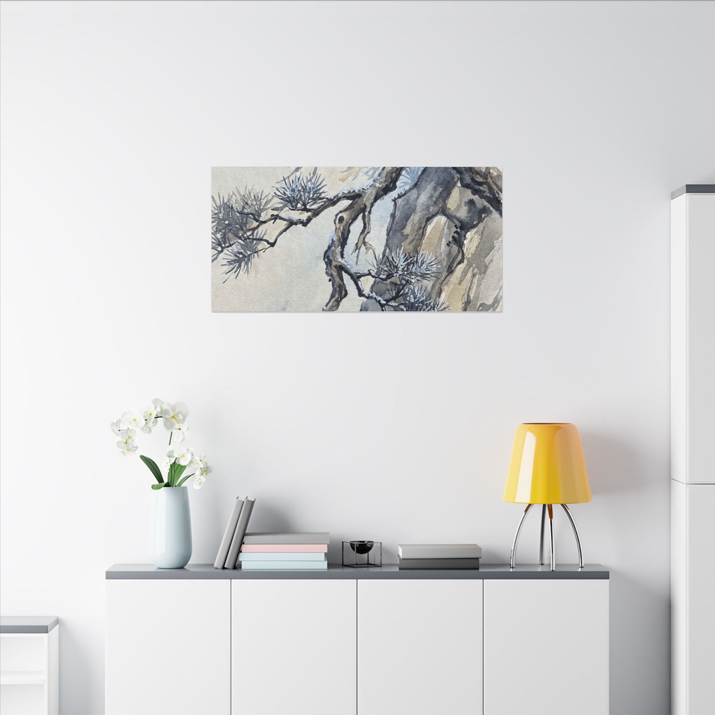 Moonlight Pine Tree Canvas Art - Japandi Seijaku