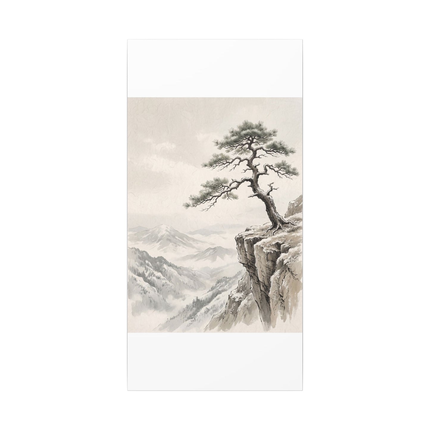 Seijaku Pine Tree Canvas Art - Japandi Japanese Pattern