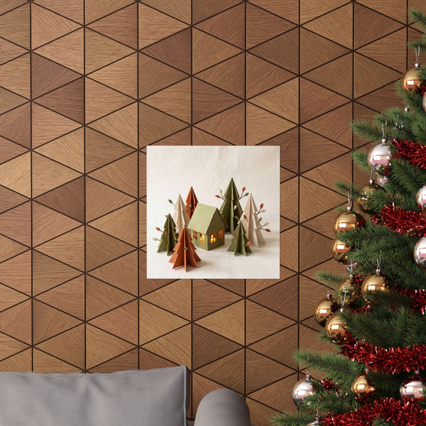 Spring Paper Fold Forest Whimsy Wall Art Print | Nostalgic Decor