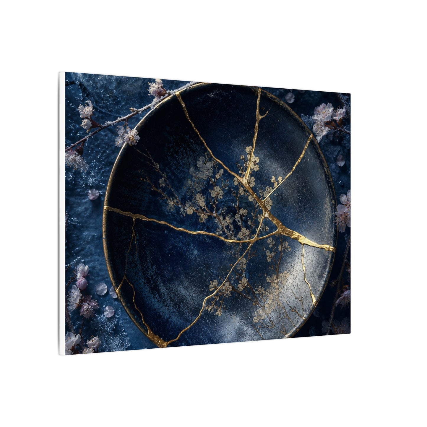 Cherry Blossom Winter Canvas Art | Kintsugi Philosophical Design