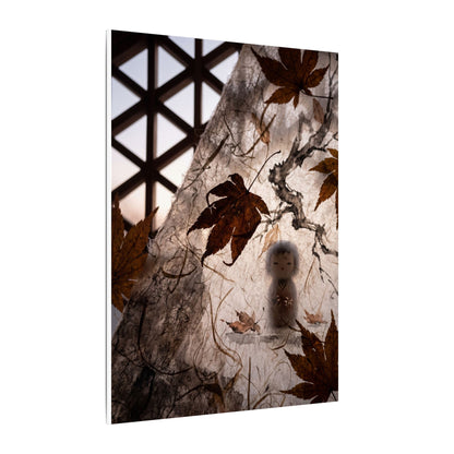 Shoji Screen Autumn Canvas Art | Dark Japandi Atmospheric Design