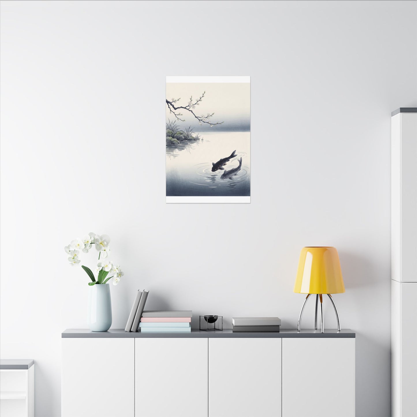 Ma Koi Pond Canvas Art - Zen Ukiyo E Inspired