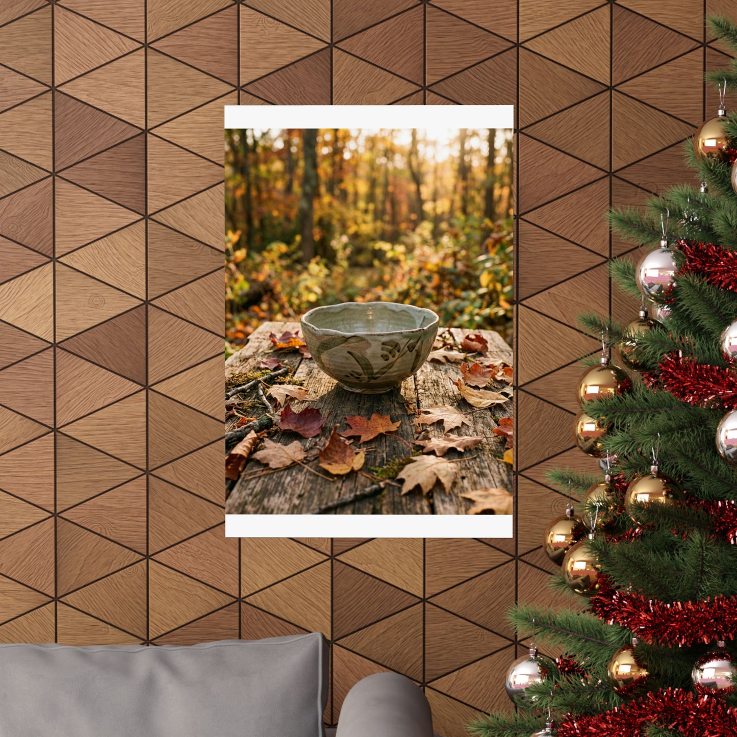 Golden Hour Ceramic Bowl Wall Art Print - Japandi Fukinsei