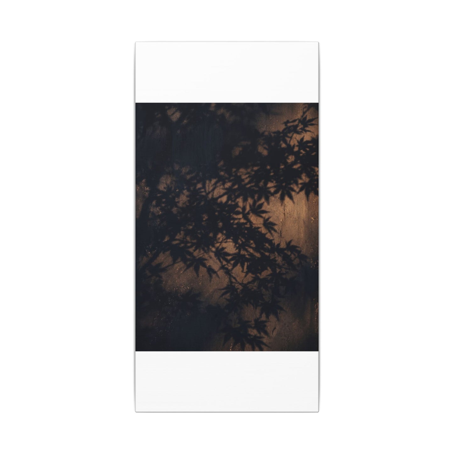 Shadow Play Autumn Canvas Art | Dark Japandi Atmospheric Design