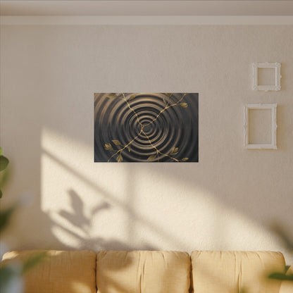 Kanso Water Ripple Canvas Art - Kintsugi Gold Vein