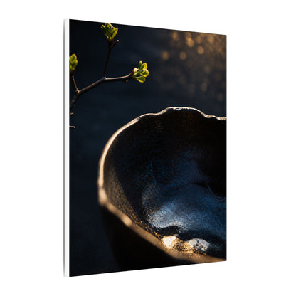 Ma Ceramic Bowl Canvas Art - Dark Japandi Shadow Zen