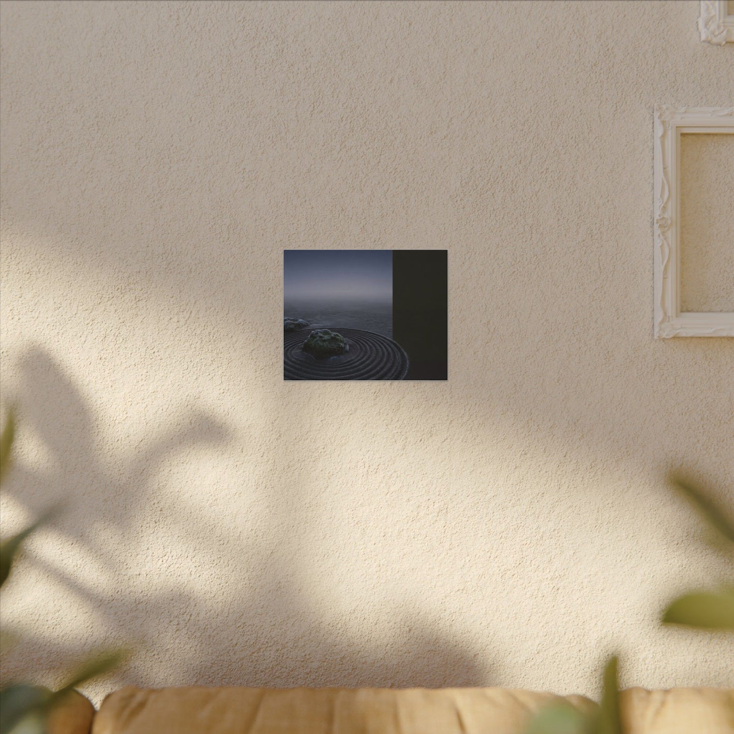 Ma Rock Garden Canvas Art - Dark Japandi Moody Minimal