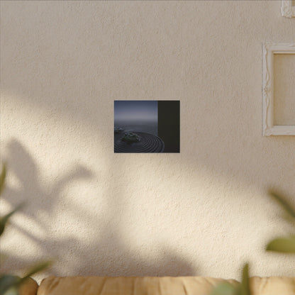 Ma Rock Garden Canvas Art - Dark Japandi Moody Minimal