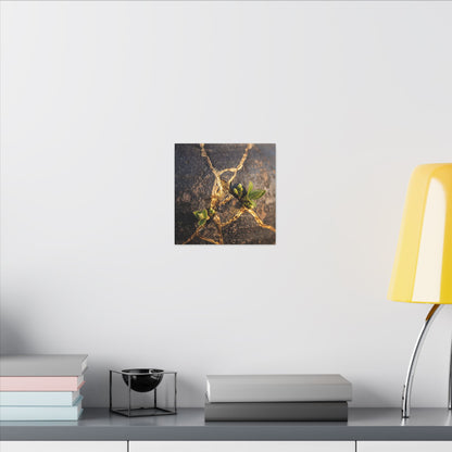Rust Patina Gold Repair Canvas Art | Resilient Kintsugi Art