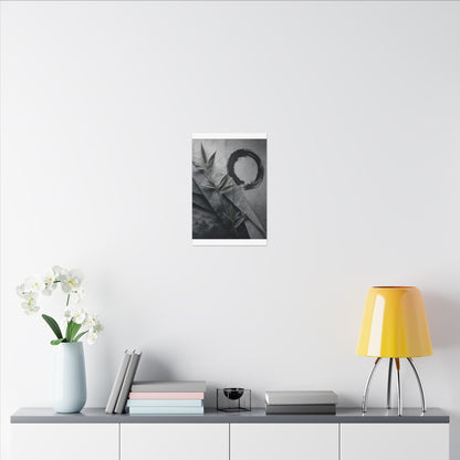 Winter Paper Fold Enso Canvas Art | Serene Decor