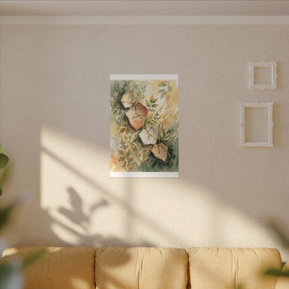 Japandi Broken Pottery in Golden Hour | Watercolor Canvas Art