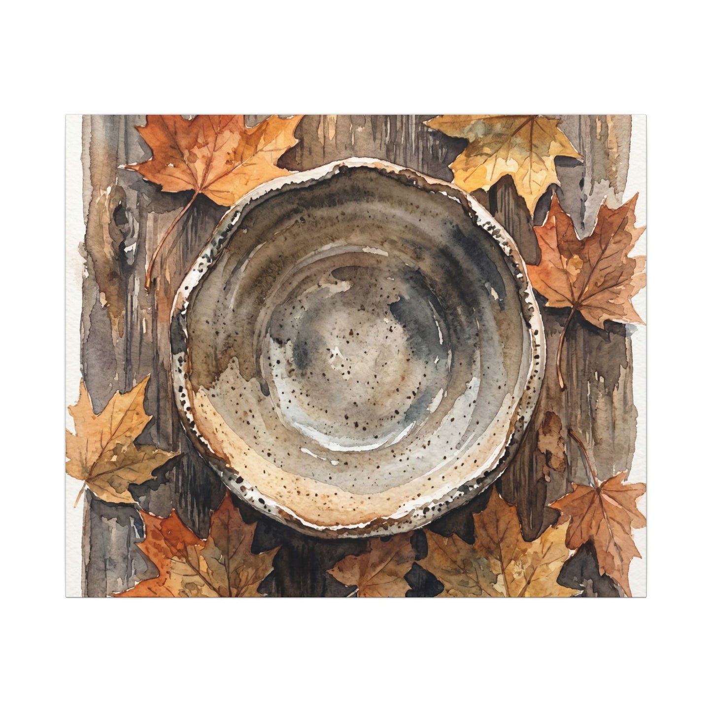 Ma Ceramic Bowl Canvas Art - Japandi Watercolor