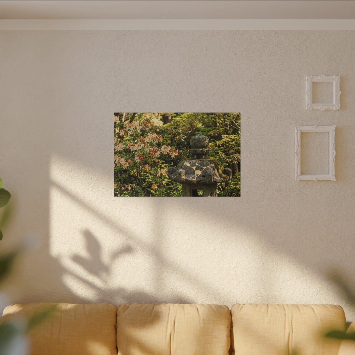 Spring Stone Lantern Gold Repair Canvas Art | Beautiful Decor