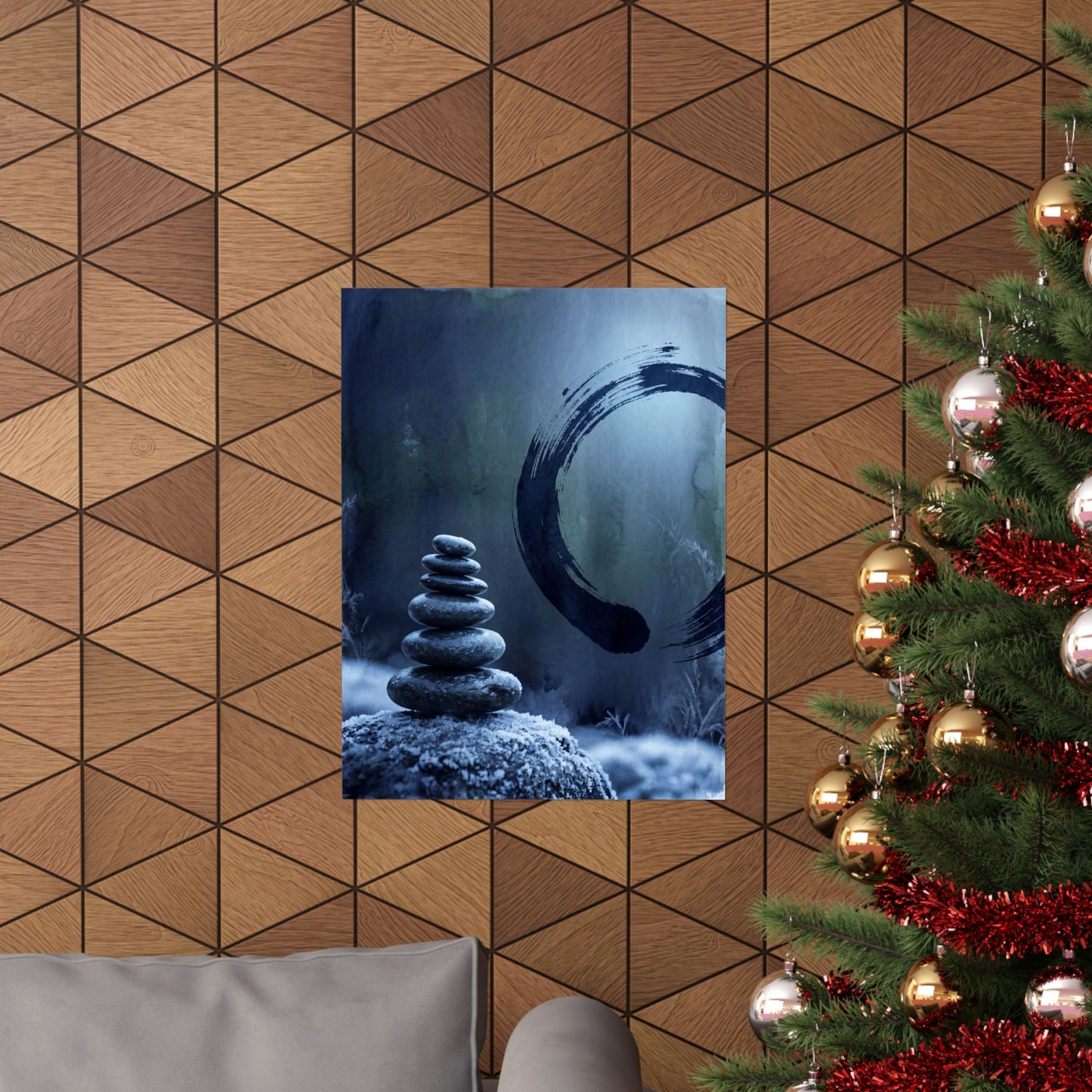 Moonlight River Stones Wall Art Print - Zen Fukinsei