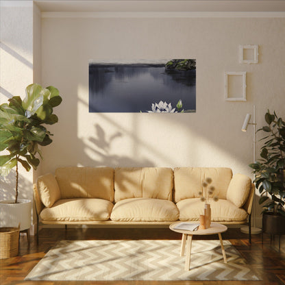 Lotus Flower Karesansui Canvas Art | Tranquil Zen Art