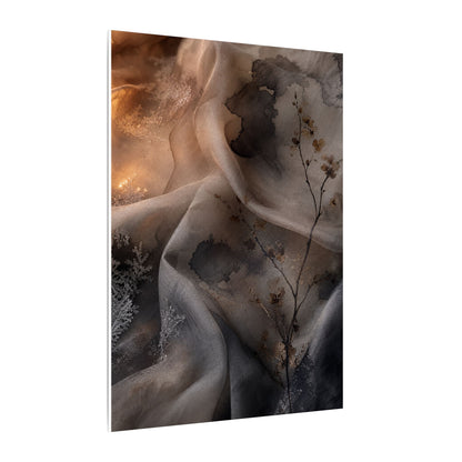 Japandi Silk Drape in Candlelight | Watercolor Canvas Art