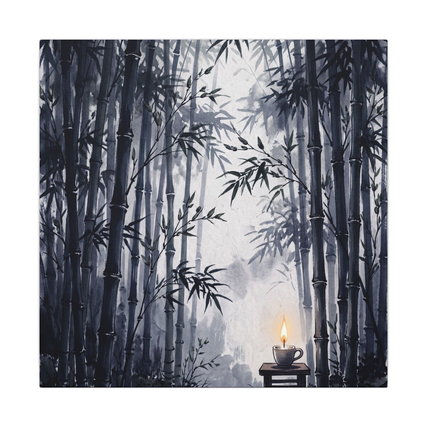 Tranquil Bamboo Grove Canvas Art - Sumi E Zen