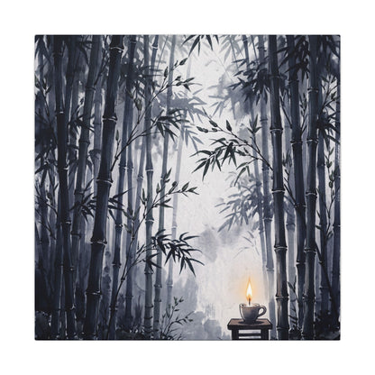 Tranquil Bamboo Grove Canvas Art - Sumi E Zen