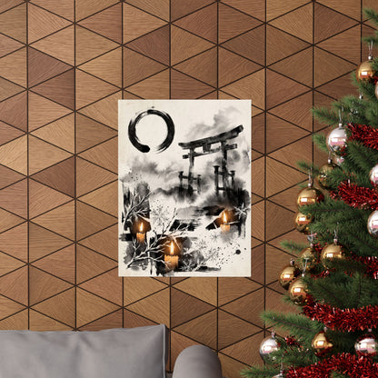 Zen Torii Gate in Candlelight | Enso Wall Art Print
