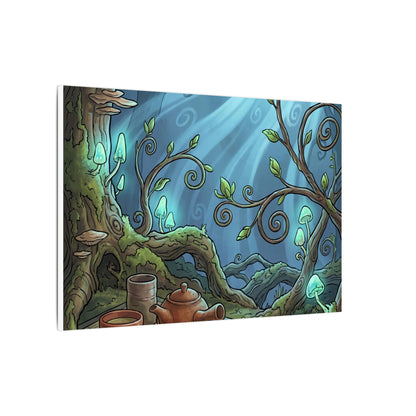 Spring Tea Ceremony Forest Whimsy Canvas Art | Cozy Decor