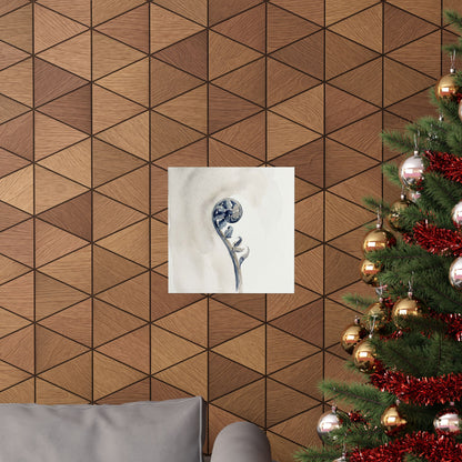 Fern Unfurling Watercolor Wall Art Print | Earthy Japandi Art