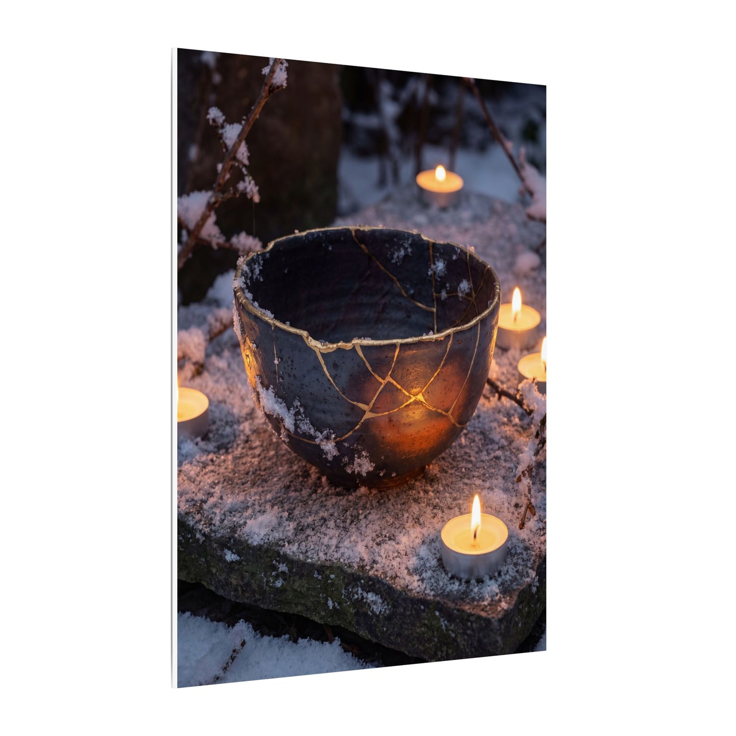 Ceramic Bowl Gold Repair Canvas Art | Beautiful Kintsugi Art